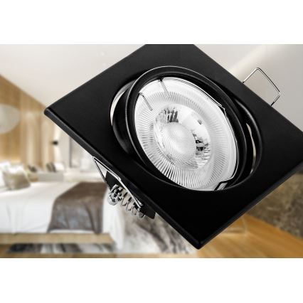 Вградено осветително тяло 1xGU10/MR16/10W/230V 9x9 cm черно