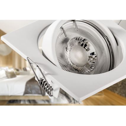Вградено осветително тяло 1xGU10/MR16/10W/230V 9x9 см бяло