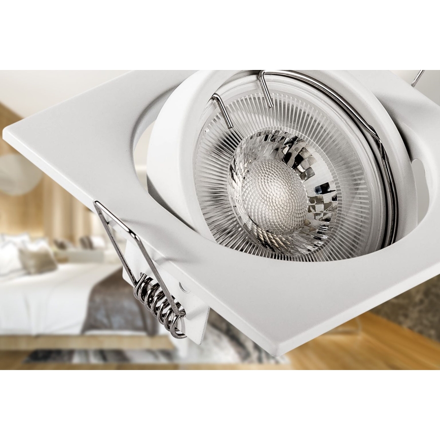 Вградено осветително тяло 1xGU10/MR16/10W/230V 9x9 см бяло