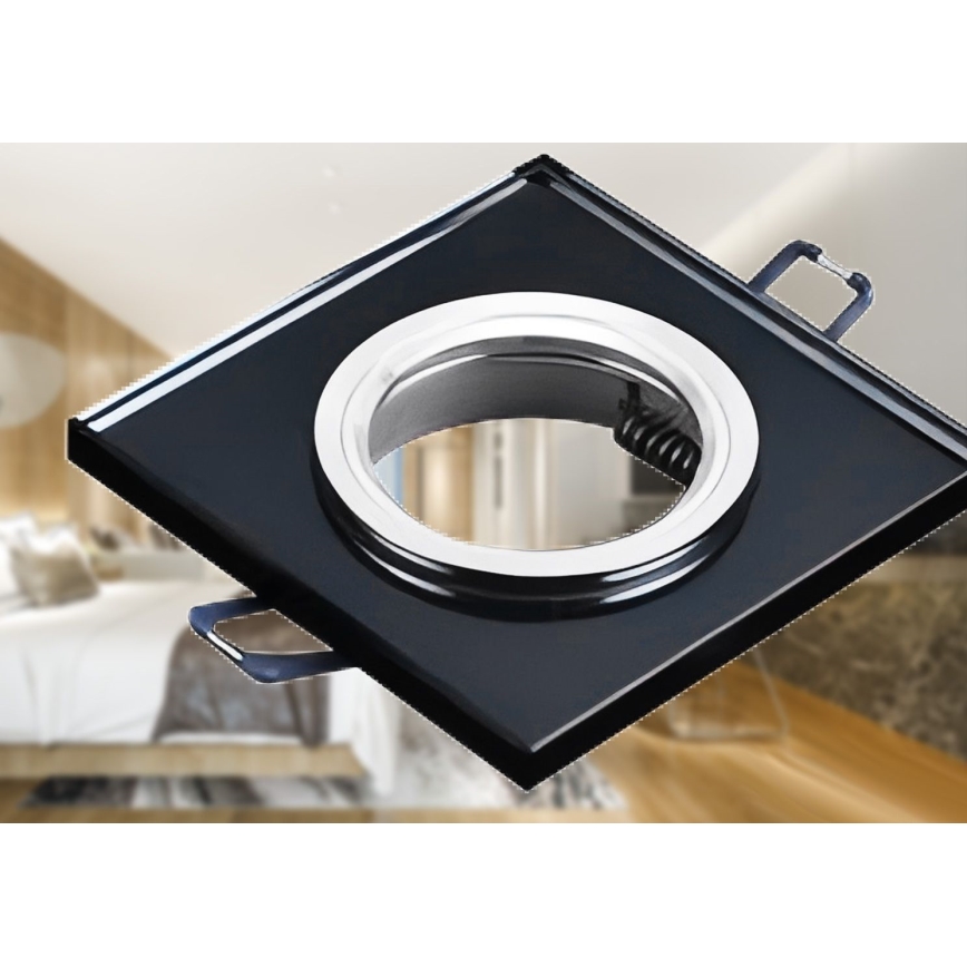 Вградено осветително тяло 1xGU10/MR16/10W/230V 9x9 см черно