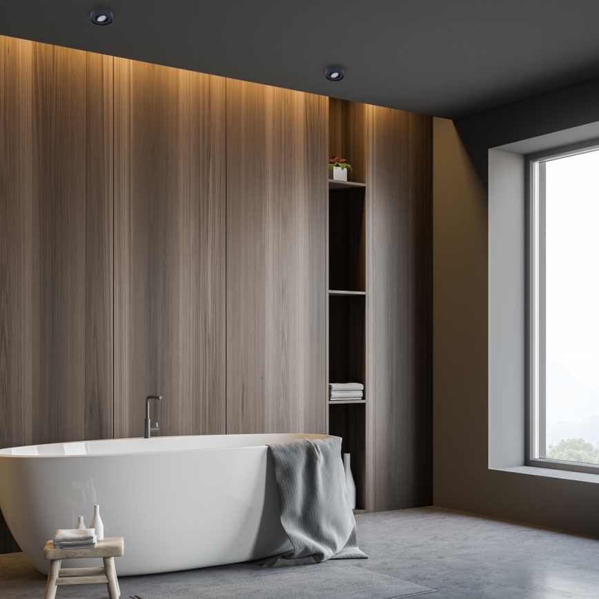 Вградена точкова лампа NUSA 1xGU5,3/MR16/50W/12V кръгла черна