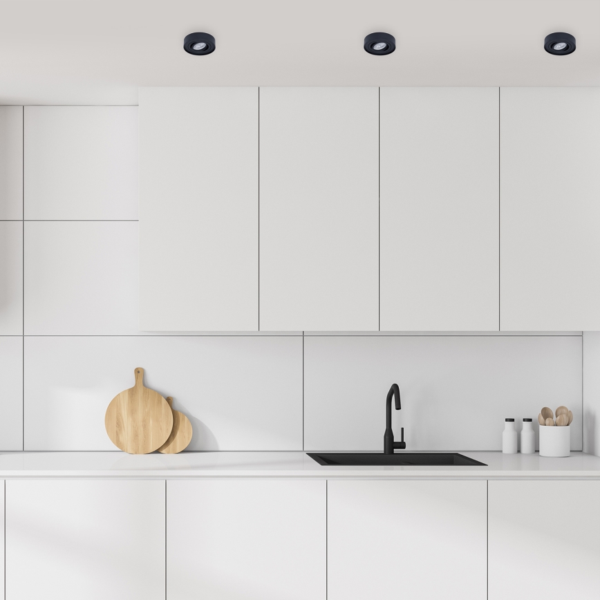 Вградена точкова лампа NUSA 1xGU5,3/MR16/50W/12V кръгла черна