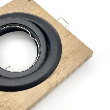 Вградено осветително тяло TOBBY 1xGU10/20W/230V 11,5x11,5 cm дъб/черен