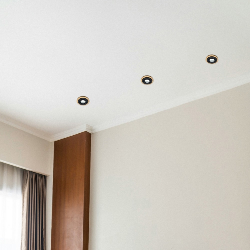 Вградено осветително тяло TOBBY 1xGU10/20W/230V Ø 11,5 см дъб/черно