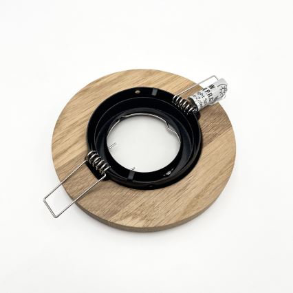 Вградено осветително тяло TOBBY 1xGU10/20W/230V Ø 11,5 см дъб/черно