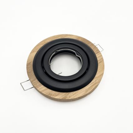 Вградено осветително тяло TOBBY 1xGU10/20W/230V Ø 11,5 см дъб/черно