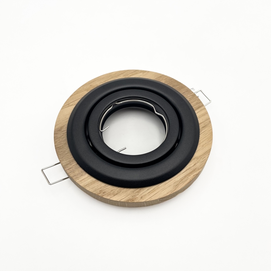 Вградено осветително тяло TOBBY 1xGU10/20W/230V Ø 11,5 см дъб/черно