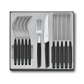 Victorinox - 12-частов комплект прибори SWISS MODERN, черен
