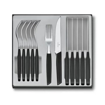 Victorinox - 12-частов комплект прибори SWISS MODERN, черен