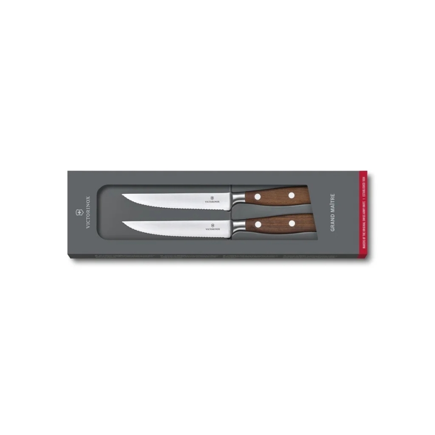 Victorinox - Комплект от 2 ножа за стек GRAND MAITRE, 12 см, с кленови дръжки