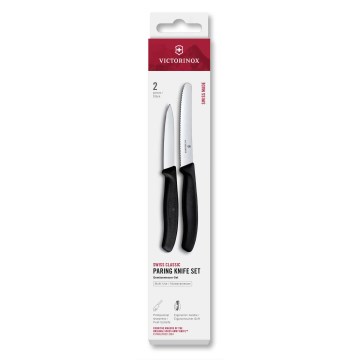 Victorinox - Комплект от 2 кухненски ножа за зеленчуци SWISS CLASSIC, черен