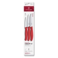 Victorinox - Комплект от 3 бр. кухненски ножа за зеленчуци SWISS CLASSIC, червен
