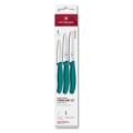 Victorinox - Комплект от 3 кухненски ножа за зеленчуци SWISS CLASSIC, тюркоазен