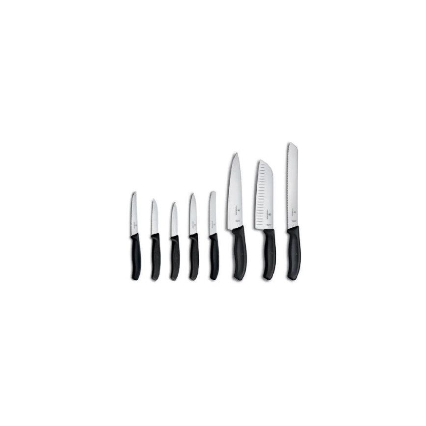 Victorinox - Комплект от 9 кухненски ножа SWISS CLASSIC с блок от бук, бежов