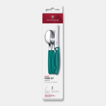 Victorinox - Комплект прибори за пикник SWISS CLASSIC, 3 бр., тюркоазен