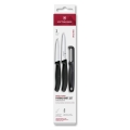 Victorinox - Комплект кухненски ножове с белачка SWISS CLASSIC, 3 бр., черен