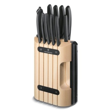 Victorinox - Комплект кухненски ножове в блок SWISS CLASSIC, 12 бр., бук/бежов