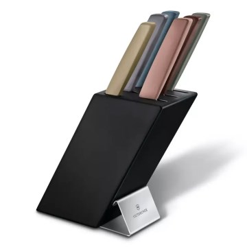 Victorinox - Комплект кухненски ножове в блок SWISS MODERN, 7 бр., бук/пъстроцветен