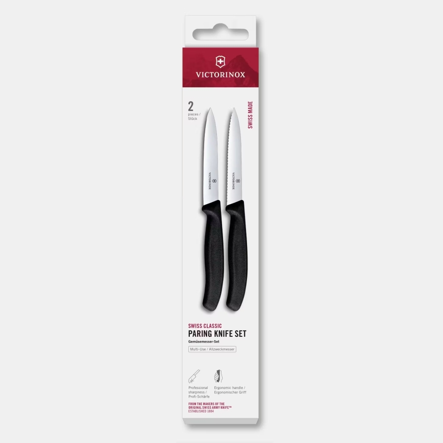 Victorinox - Комплект кухненски ножове за зеленчуци SWISS CLASSIC 10 см, 2 бр., черен