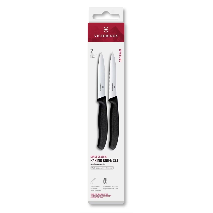 Victorinox - Комплект кухненски ножове за зеленчуци SWISS CLASSIC 10 см, 2 бр., черен