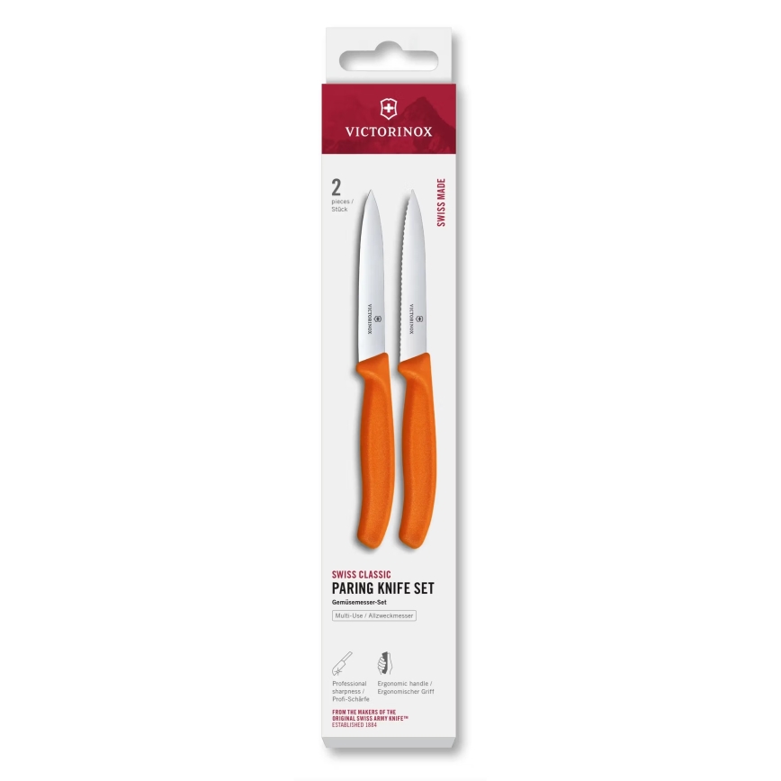 Victorinox - Комплект кухненски ножове за зеленчуци SWISS CLASSIC 10 см 2 бр. оранжеви