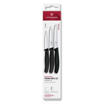 Victorinox - Комплект кухненски ножове за зеленчуци SWISS CLASSIC 3 бр. черни