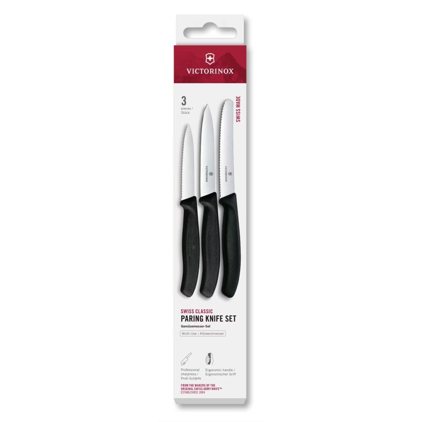 Victorinox - Комплект кухненски ножове за зеленчуци SWISS CLASSIC 3 бр. черни