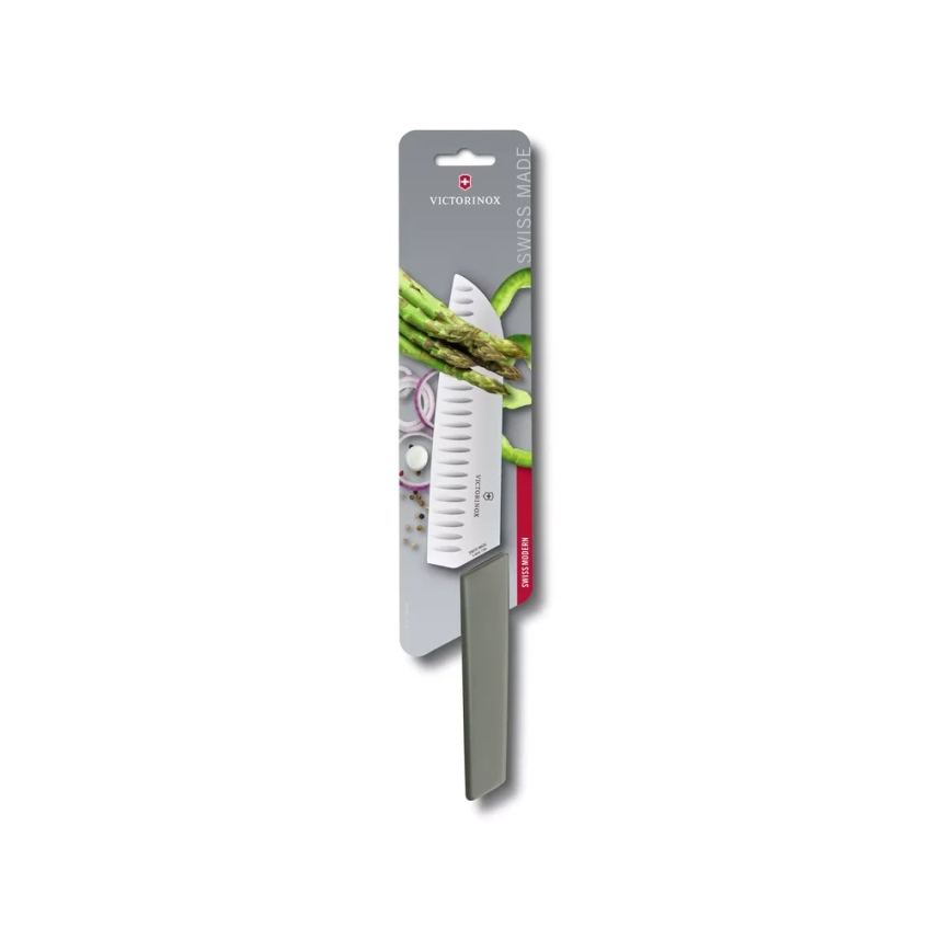 Victorinox - Кухненски нож Santoku SWISS MODERN 17 cm зелен