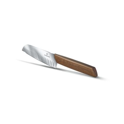 Victorinox - кухненски нож Santoku SWISS MODERN 17 см, дръжка от орех
