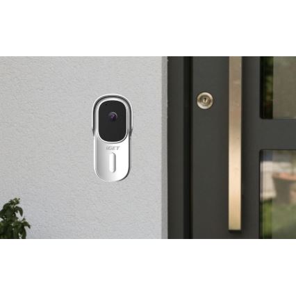 Видео звънец със сензор за движение, Full HD 1080p, 5200 mAh, IP65, Wi‑Fi, Tuya, бял