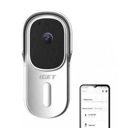 Видео звънец със сензор за движение, Full HD 1080p, 5200 mAh, IP65, Wi‑Fi, Tuya, бял