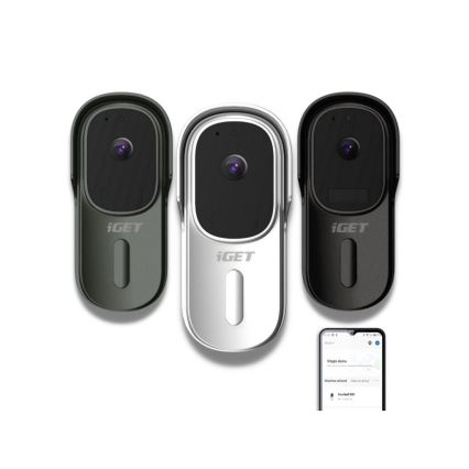 Видео звънец със сензор за движение, Full HD 1080p, 5200 mAh, IP65, Wi‑Fi, Tuya, бял