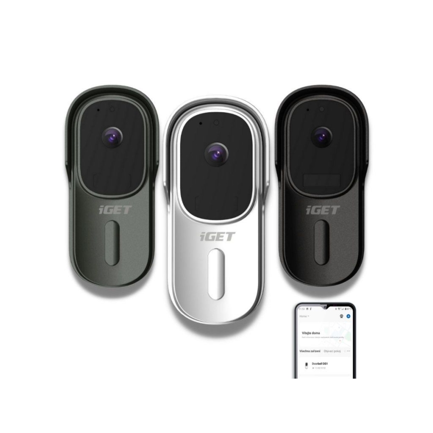 Видео звънец за врата със сензор за движение Full HD 1080p 5200 mAh IP65 Wi-Fi антрацит