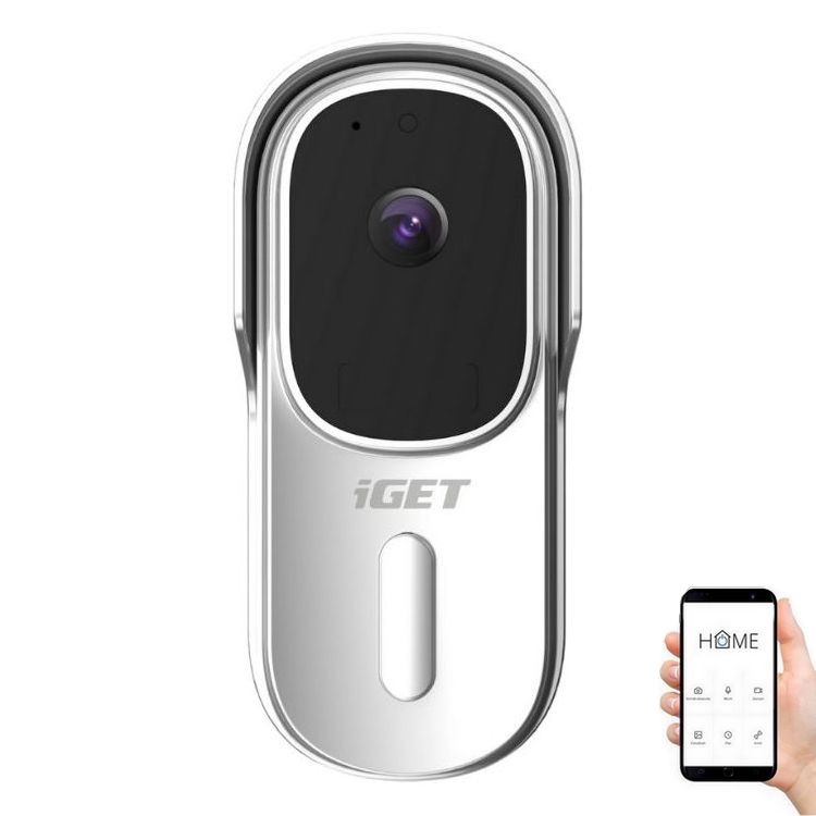 Видео звънец за врата със сензор за движение Full HD 1080p 5200 mAh IP65 Wi-Fi бял