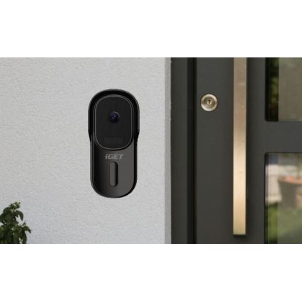 Видео звънец за врата със сензор за движение Full HD 1080p 5200 mAh IP65 Wi-Fi черен