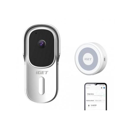 Видео звънец за врата със сензор за движение Full HD 1080p IP65 Wi-Fi бял + високоговорител
