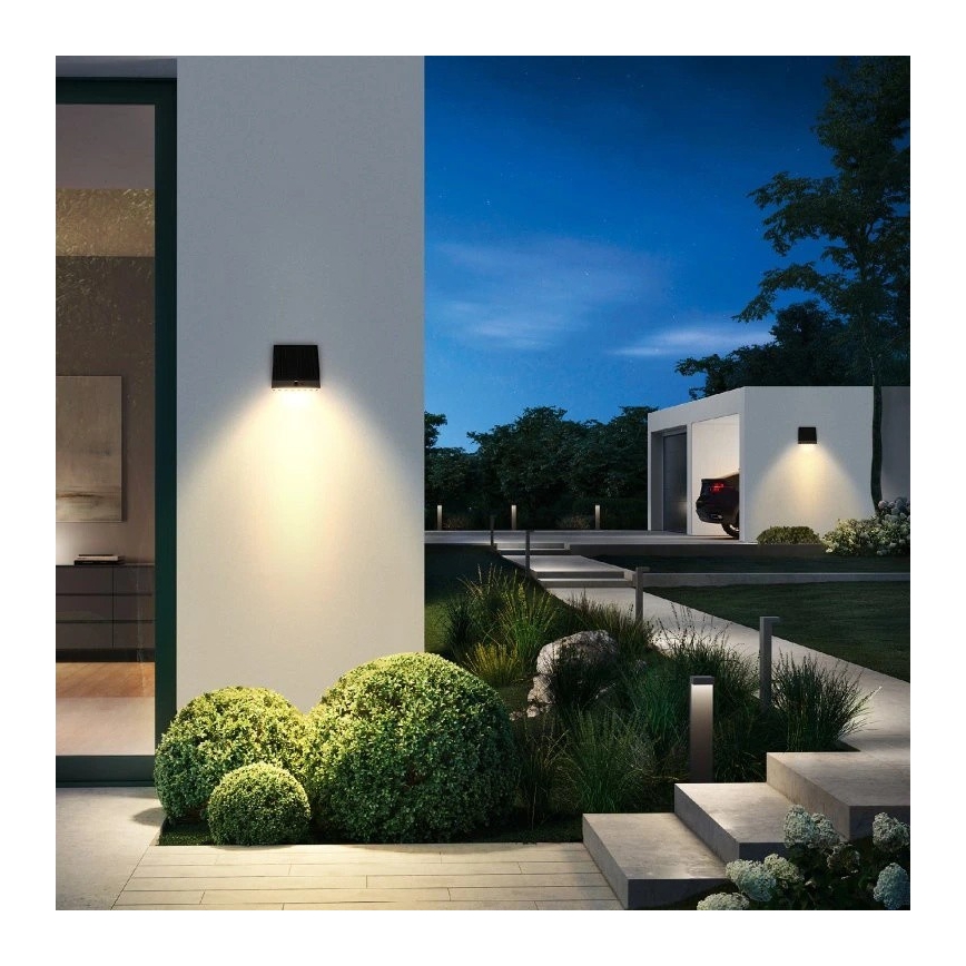 Viking - LED соларна стенна лампа с датчик и възможност за димиране LED/2W/3,7V IP54 4000K 2000 mAh