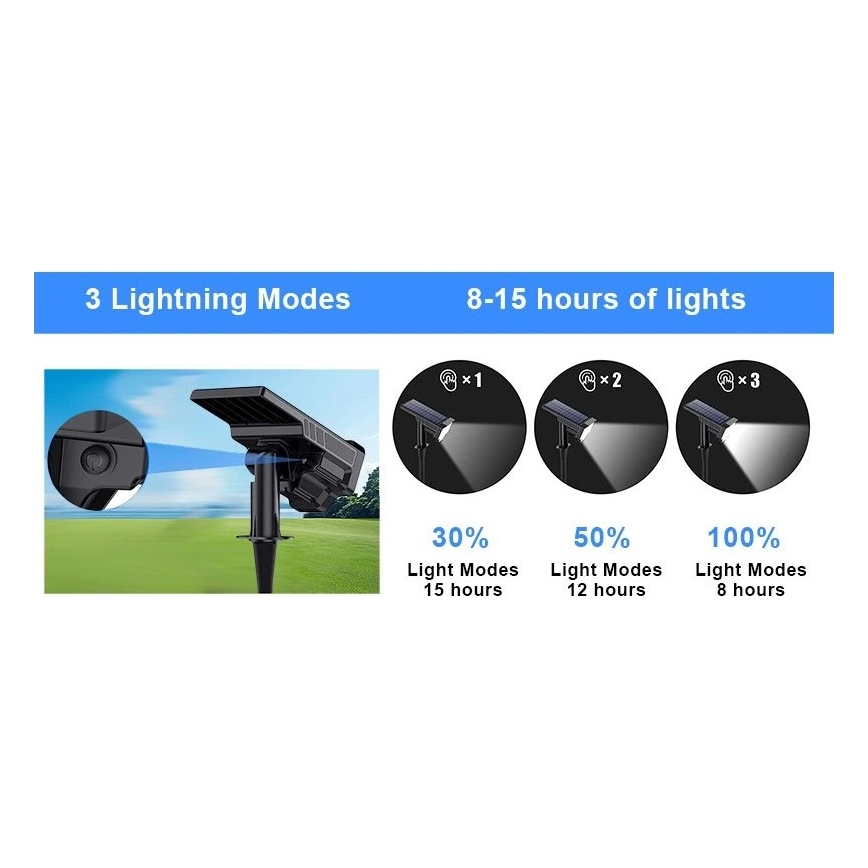 Viking - LED соларна лампа LED/1W/3,7V IP65 6000K 2200 mAh