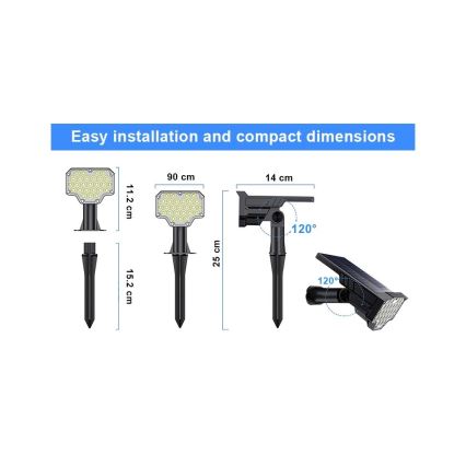 Viking - LED соларна лампа LED/1W/3,7V IP65 6000K 2200 mAh