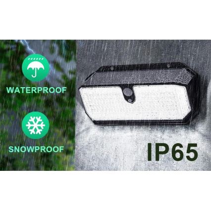 Viking - LED соларен стенен осветител със сензор LED/2W/3,7V IP65 6000K 2200 mAh