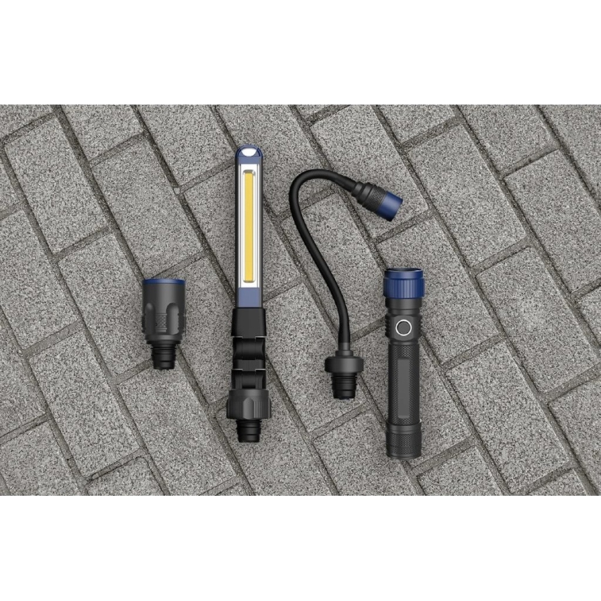 Viking - Регулируем акумулаторен LED фенер 3 в 1, 5V, IPX4, 380 lm, 2200 mAh