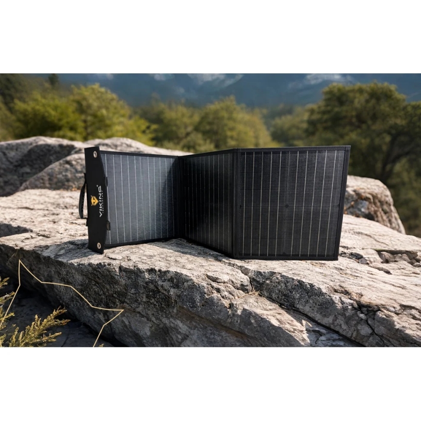 Viking - Соларен панел USB Power Delivery 60W/20V IPX4 черен