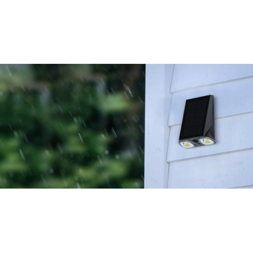Viking - LED димируема соларна стенна лампа със сензор LED/1,3W/3,7V IP44 4000K 2000 mAh