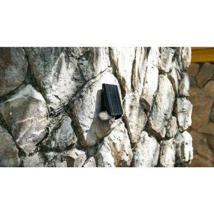 Viking - LED димируема соларна стенна лампа със сензор LED/1,3W/3,7V IP44 4000K 2000 mAh