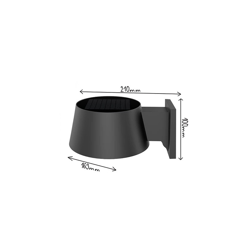 Viking - LED димируемо соларно стенално осветително тяло със сензор LED/1W/3,7V IP44 4000K 2000 mAh