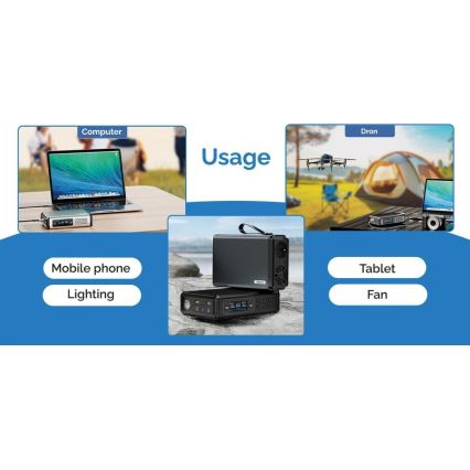 Viking - Зарядна станция с LED дисплей и Power Delivery 148 Wh