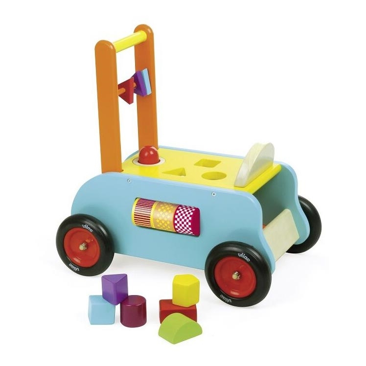 Vilac - Дървен многофункционален количка