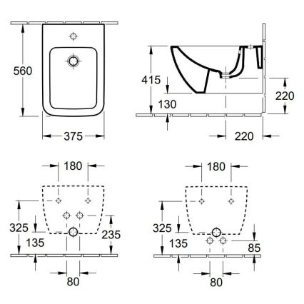 Villeroy & Boch 44110001 - Конзолно биде VENTICELLO керамика/бяло