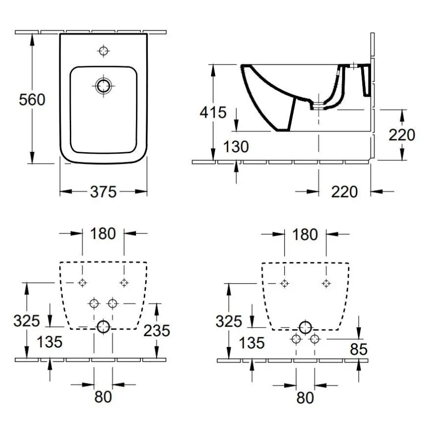 Villeroy & Boch 441100R1 - Висящо биде VENTICELLO керамика/bял