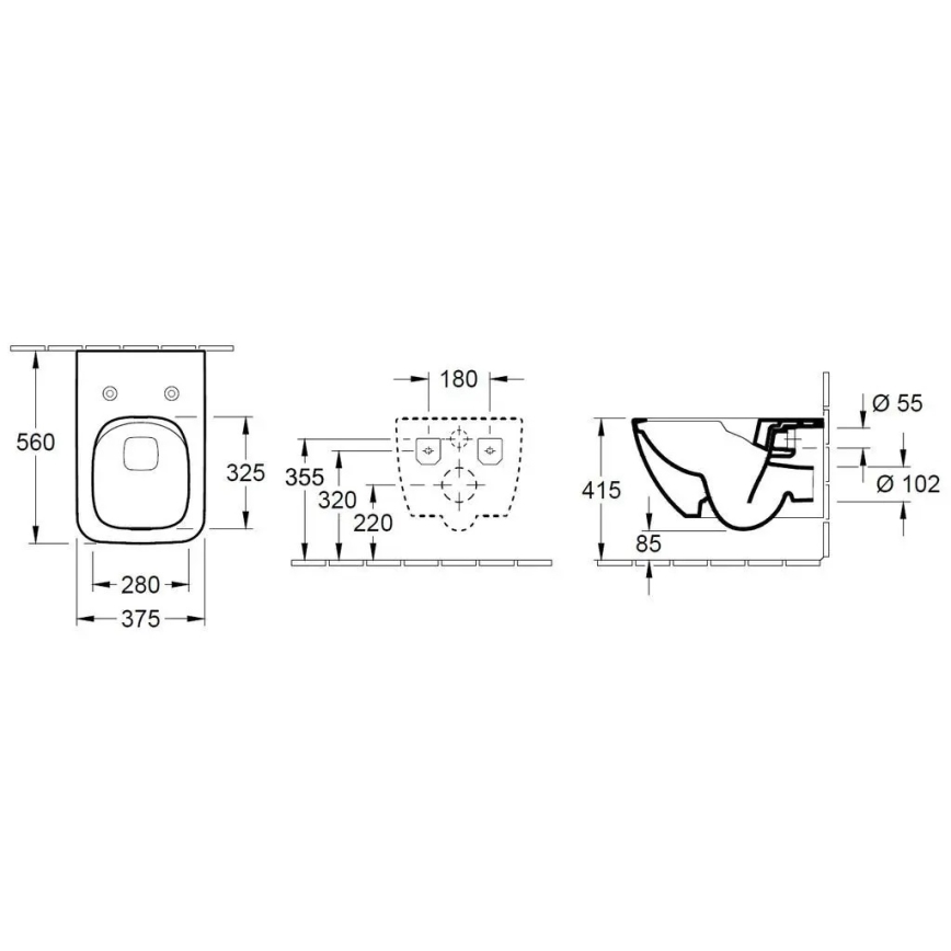 Villeroy & Boch 4611RS01 - Стенно монтирана тоалетна чиния с капак SoftClose VENTICELLO керамика/бяла